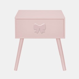 OHS Bow 1-Drawer Bedside Table - Light Pink - thumbnail 2
