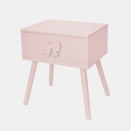 OHS Bow 1-Drawer Bedside Table - Light Pink - thumbnail 3