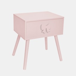 OHS Bow 1-Drawer Bedside Table - Light Pink - thumbnail 4