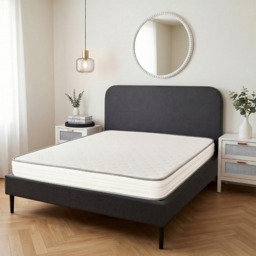 OHS Extra Comfort Memory Foam Spring Mattress, White/Grey Trim – Double