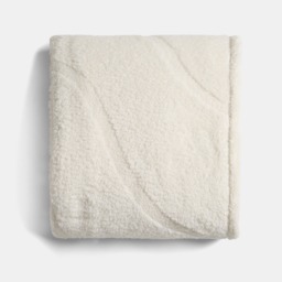 OHS Tufted Contour Teddy Fleece Throw, Ivory - 125 x 150cm - thumbnail 5