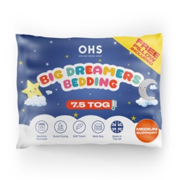 OHS Kids Bed Set 7.5 Tog Duvet & Pillow, Off White - Single
