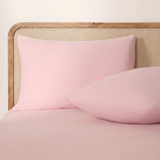 OHS Brushed Cotton Pillowcases, Blush - 2 Pack - image 1