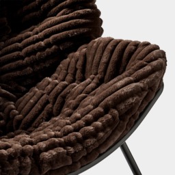 OHS Ribbed Faux Fur Rocking Chair - Chocolate - thumbnail 5