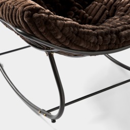 OHS Ribbed Faux Fur Rocking Chair - Chocolate - thumbnail 4