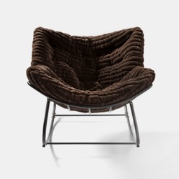 OHS Ribbed Faux Fur Rocking Chair - Chocolate - thumbnail 3