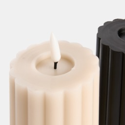 OHS LED Ribbed Candles, Black/Cream - 2 Pack - thumbnail 4