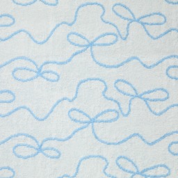 OHS 100% Cotton Frill Edge Tufted Bow Reversible Hand Towel, Blue/White - 1PC - thumbnail 4