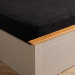 OHS Teddy Fleece Fitted Sheet, Black - Double - thumbnail 1