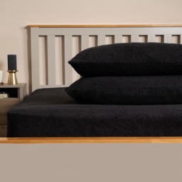 OHS Teddy Fleece Fitted Sheet, Black - Double - thumbnail 4