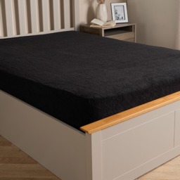OHS Teddy Fleece Fitted Sheet, Black - Double - thumbnail 2