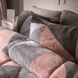 OHS Teddy Geometric Coverless 10.5 Duvet & Pillowcases, Blush - Double - thumbnail 3