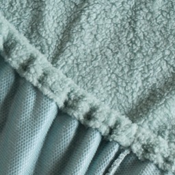 OHS Teddy Fleece Fitted Sheet, Duck Egg Blue - Super King - thumbnail 4