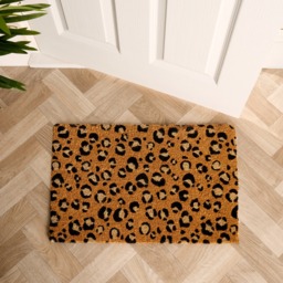 OHS Leopard Print Coir Mat - Natural