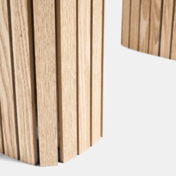 OHS Madison Ribbed Coffee Table - Light Wood/Black - thumbnail 5