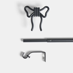 OHS 16mm Extendable Bow Curtain Pole, Black - 70-120cm - thumbnail 3