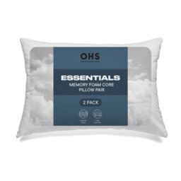 OHS 2 Pack Memory Foam Core Pillows - White - thumbnail 1