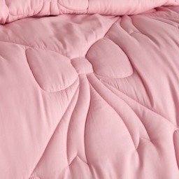 OHS Diamond Bow Quilted Coverless 7.5 Tog Duvet Set, Pink - Single - thumbnail 4