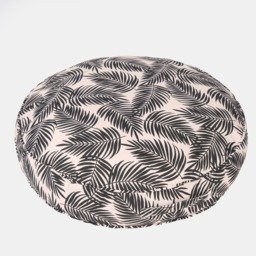OHS Indoor/Outdoor Round Palm Leaf Print Filled Cushion - Monochrome - thumbnail 5