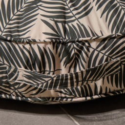 OHS Indoor/Outdoor Round Palm Leaf Print Filled Cushion - Monochrome - thumbnail 4