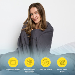 OHS Supersoft Weighted Blanket, Charcoal - 10kg - thumbnail 2