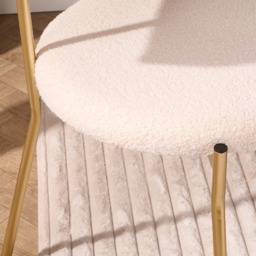 OHS Boucle Dining Chair - Cream/Gold - thumbnail 3