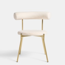 OHS Boucle Dining Chair - Cream/Gold - thumbnail 5