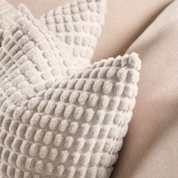 OHS 2 Pack Bobble Textured Cushion Covers, 45 x 45cm - Cream - thumbnail 2