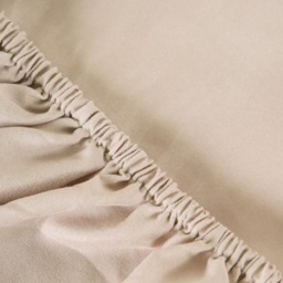 OHS Plain Dyed Fitted Sheet, Stone - King - thumbnail 2