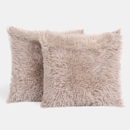 OHS 2 Pack Fluffy Cushion Covers - Natural - thumbnail 5