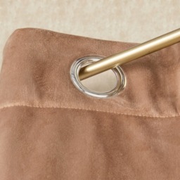 OHS Thermal Velvet Eyelet Curtains, Mink - 66 x 90in - thumbnail 4