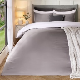 OHS Reversible Duvet Cover Set, White Grey - King - thumbnail 2