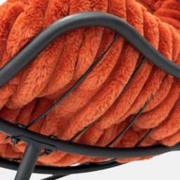 OHS Ribbed Faux Fur Rocking Chair - Rust - thumbnail 3