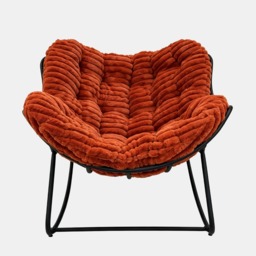 OHS Ribbed Faux Fur Rocking Chair - Rust - thumbnail 2