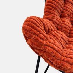 OHS Ribbed Faux Fur Rocking Chair - Rust - thumbnail 4