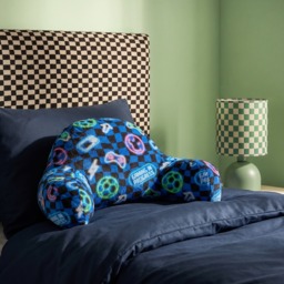 OHS Kids Gaming Checkerboard Print Cuddle Cushion - Blue