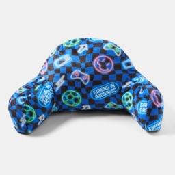OHS Kids Gaming Checkerboard Print Cuddle Cushion - Blue - thumbnail 2
