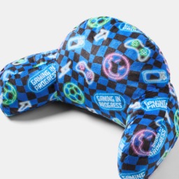 OHS Kids Gaming Checkerboard Print Cuddle Cushion - Blue - thumbnail 3