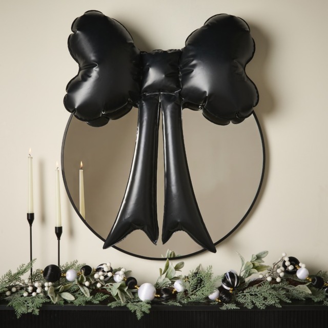 OHS Indoor/Outdoor Inflatable Hanging Bow Decoration - Black - image 1