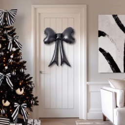 OHS Indoor/Outdoor Inflatable Hanging Bow Decoration - Black - thumbnail 3
