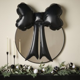 OHS Indoor/Outdoor Inflatable Hanging Bow Decoration - Black