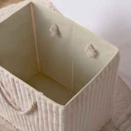 OHS Ribbed Faux Fur Foldable Laundry Basket - Cream - thumbnail 3