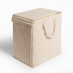 OHS Ribbed Faux Fur Foldable Laundry Basket - Cream - thumbnail 5