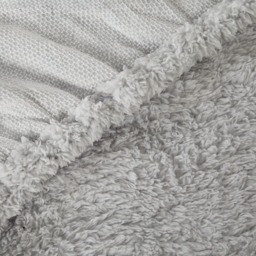 OHS Teddy Fleece Fitted Sheet, Silver - Double - thumbnail 3