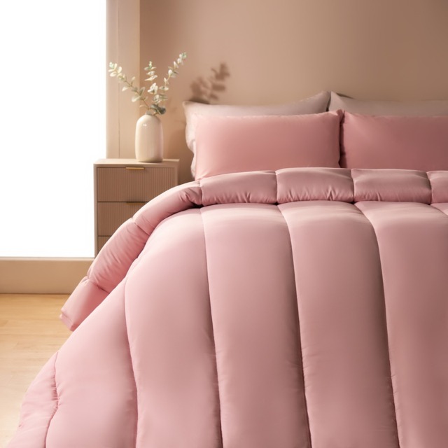 OHS Coverless 10.5 Tog Duvet & Pillowcase, Blush - Single - image 1
