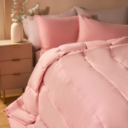 OHS Coverless 10.5 Tog Duvet & Pillowcase, Blush - Single - thumbnail 2