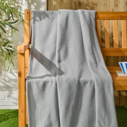OHS Plain Fleece Throw, Mid Grey - 150 x 200cm