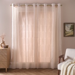 OHS Tufted Arches Voile Curtains - Natural - thumbnail 3