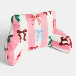 OHS Multi Bow Stripe Cuddle Cushion - Pink/White - thumbnail 5