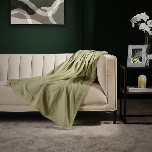OHS Plain Fleece Throw, Sage - 120 x 150cm - image 1
